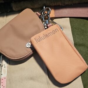 Lululemon Tan and Pink Pouches
